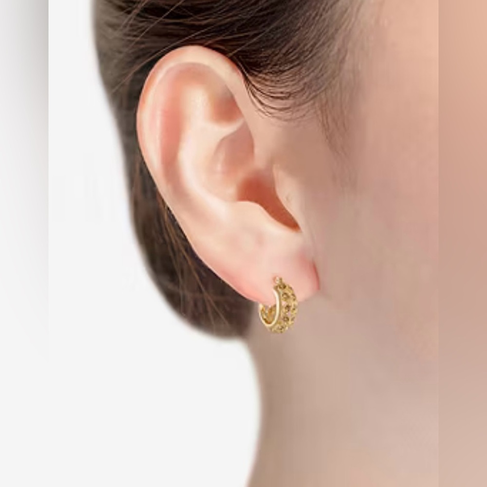 Monet Gold Hoop Earrings - Picture 2 of 6